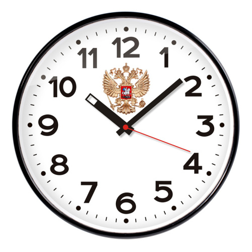 Часы настенные 30*30см Troyka 77770732 черная рамка "Дава"