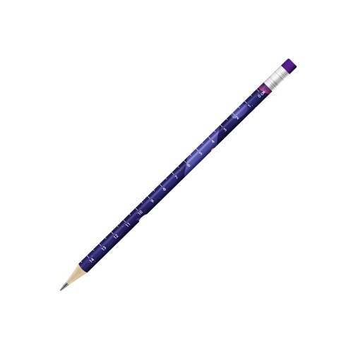 Карандаш ВКФ 1-PR-12Д 3073 Космос HB, с ластиком "Дава"