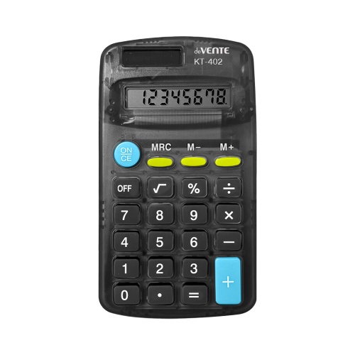 Калькулятор deVENTE карманный KT-402 (8 разрядов) 4031522 черный полупрозрачный "Дава"