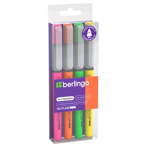 Текстмаркер 4шт.уп. Berlingo T4520 Textline HL470 "Дава"