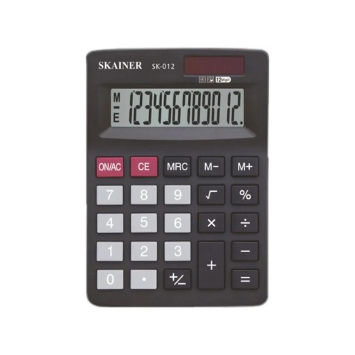Калькулятор SKAINER ECO LINE настольный SK-012 (12 разрядов) (CMB1201-BK) "Дава"