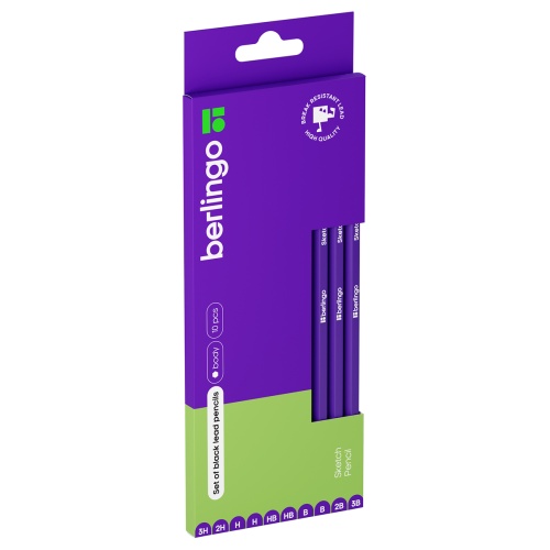 Карандаш набор 10шт Berlingo Sketch Pencil SP12100 3H-3B "Дава"