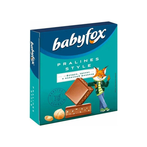 Шоколад Babyfox Pralines молочный шоколад с фундуком 90г. "Дава"