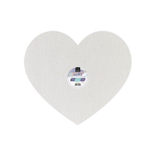 Холст грунтованный на картоне Малевичъ 40*35см, 100% хлопок, Сердце "Дава"