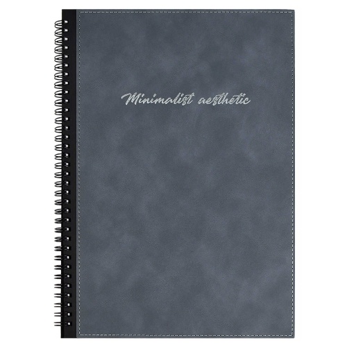 Записная книжка А4 96л интегр. иск.кожа 70703 Нубук серый "Дава"