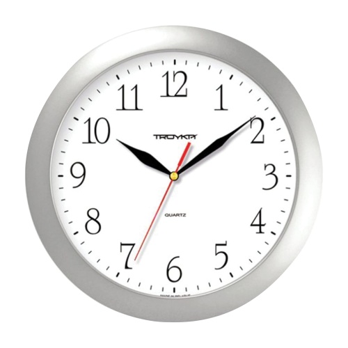 Часы настенные круглые серебристая рамка 11170113 "Дава"