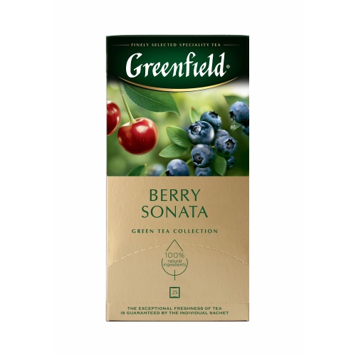 Чай Greenfield (Гринфилд)  25 пакетов 1,5г Berry Sonata, зеленый "Дава"