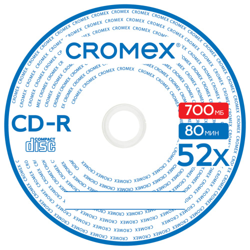 Диски СD-R CROMEX 700МЬ, 52x, Bulk, 513773 "Дава"