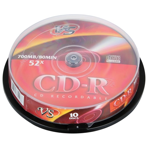 Диски СD-R VS 52*700МЬ, КОМПЛЕКТ 10 шт., VSCDRCB1001  "Дава"