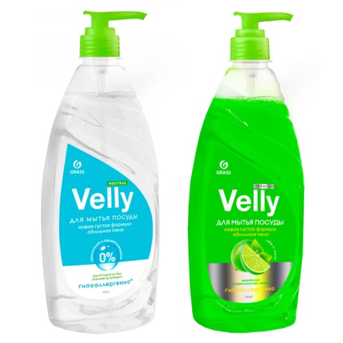 Средство моющее для посуды Grass Velly 1л с дозатором "Дава"