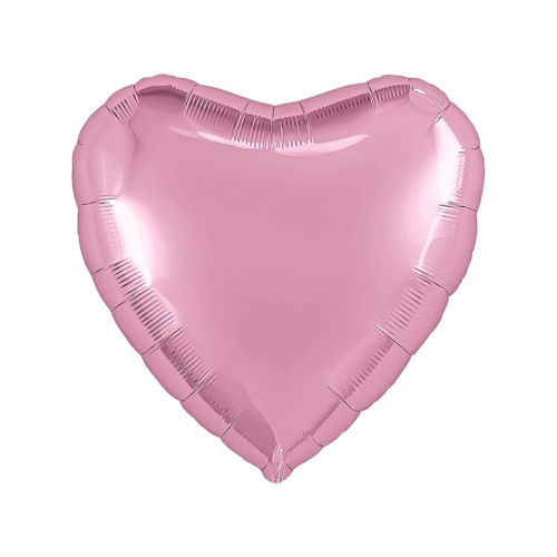 Шарики надувные 19" 48см фольгированный 10898765 Розовое сердце "Дава"