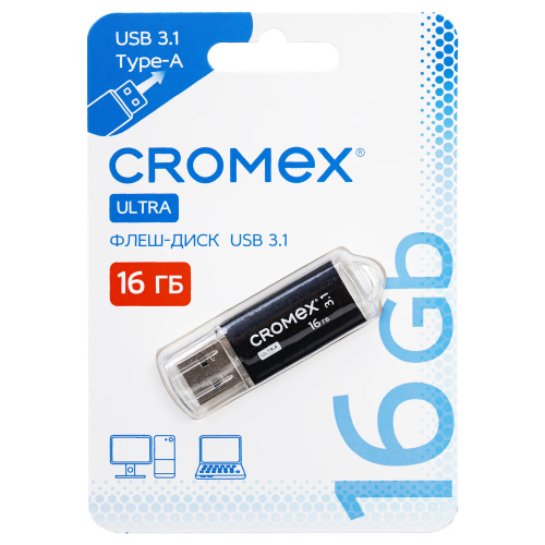 Накопитель Flash Drive USB 3.1 CROMEX (КРОМЕКС) 16Gb Ultra, 514162 "Дава"