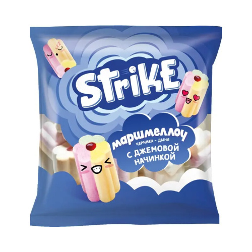 Маршмеллоу Strike 90г со вкусом черники и дыни "Дава"
