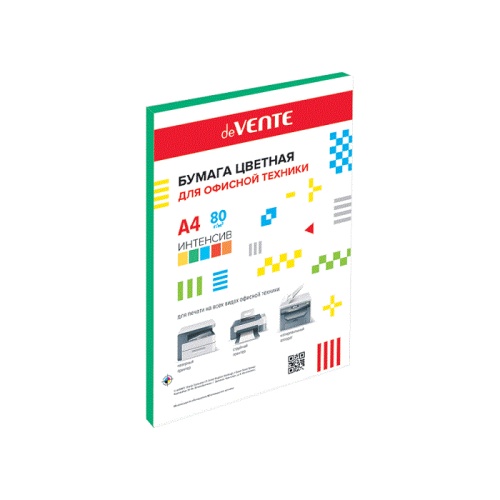 Бумага цветная deVENTE А4/50л/80г 2072245 интенсив зеленый "Дава"