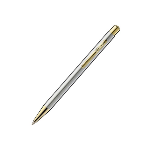 Ручка шариковая Luxor автомат Nova 8235 1мм, синяя,  корпус хром/золото "Дава"