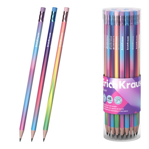 Карандаш ErichKrause 60725 Галактика HB с ластиком "Дава"