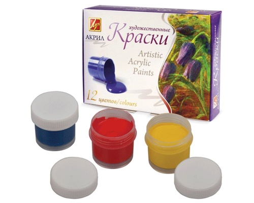 Краски акриловые 12цв 20мл Луч 22С1409-08 "Дава"