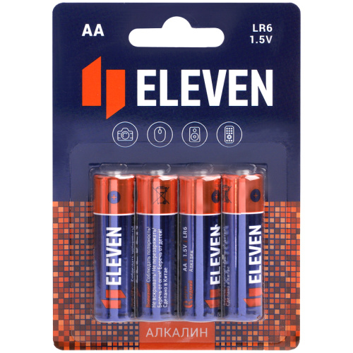 Батарейка Eleven (LR06),алкалиновая, BC4, 301748 "Дава"