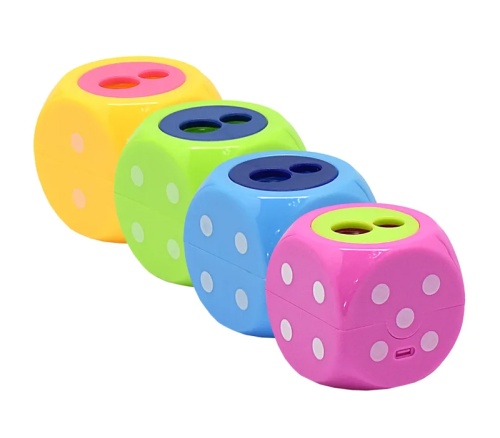 Точилка пластиковая Lamark SH0509 Кубик, 2 отверстия "Дава"