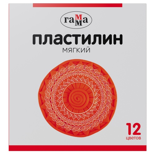 Пластилин 12цв/240г Гамма 2001241_12 со стеком "Дава"