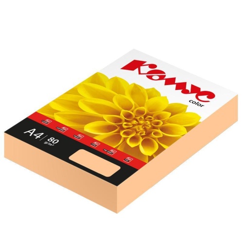 Бумага цветная Комус Color А4/500л/80г 619938 персик пастель "Дава"